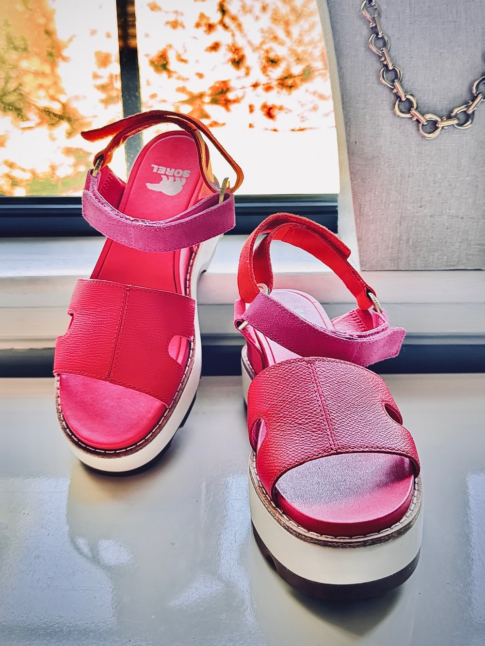 Sorel Women's Hot Pink Platform Sandals